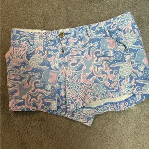 Lilly Pulitzer Blue and Pink Patterned Women Shorts